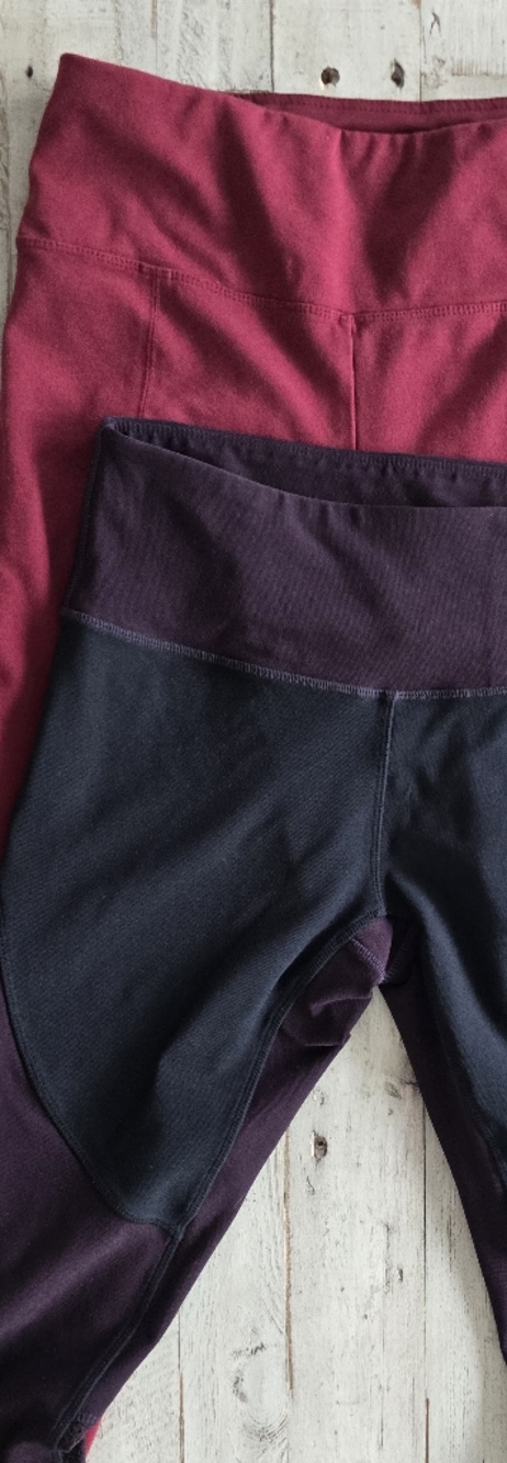 BUNDLE - Leggings in Black and Deep Plum & Burgandy Size S